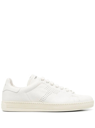Tom Ford Perforated Leather Low-Top Sneakers Butter Cream
