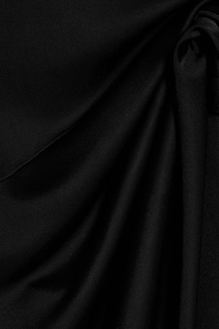HELMUT LANG ASYMMETRIC STRETCH-SATIN DRESS - Size L