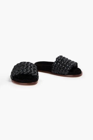 CHLOÉ KACEY WOVEN LEATHER SLIDES - Size 37