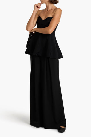 TIBI MELEE STRAPLESS CREPE PEPLUM TOP - Size 0