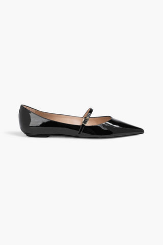 STUART WEITZMAN EMILIA PATENT-LEATHER MARY JANE FLATS - Size 8