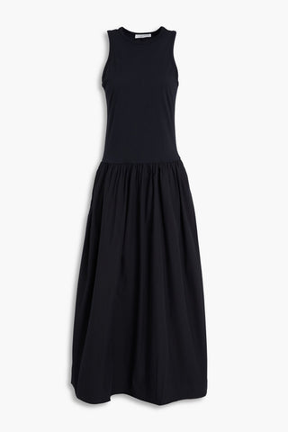 FRAME COTTON-JERSEY AND POPLIN MAXI DRESS - Size L