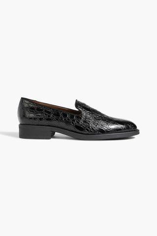 GIUSEPPE ZANOTTI DORIES CROC-EFFECT LEATHER LOAFERS - Size 37.5