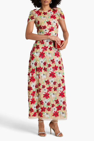 RACHEL GILBERT THEA EMBELLISHED TULLE MAXI DRESS - Size 1