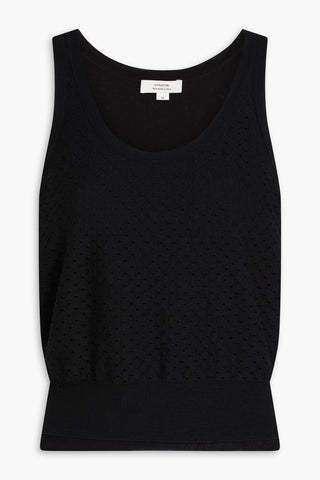 VINCE POINTELLE-KNIT COTTON-BLEND TOP - Size XS