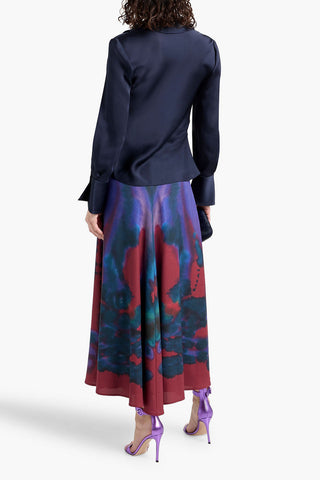 SIMKHAI SYMONE DRAPED SATIN-CREPE BLOUSE - Size 8
