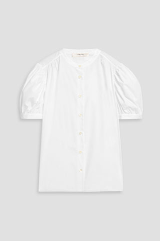 FRAME THE GATHERED COTTON-POPLIN TOP - Size S