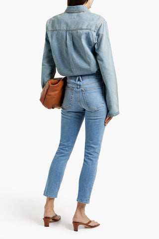 SLVRLAKE LOU LOU CROPPED MID-RISE SLIM-LEG JEANS - Size 28