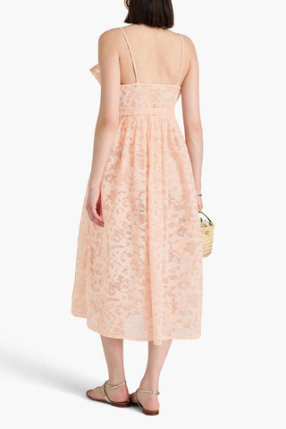 STINE GOYA LILIAN EMBROIDERED ORGANZA MIDI WRAP DRESS - Size M