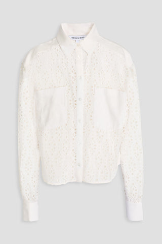 VERONICA BEARD ADERES BRODERIE ANGLAISE COTTON SHIRT - Size 10
