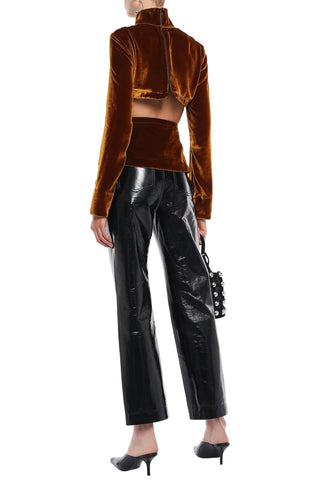 MARQUES' ALMEIDA CUTOUT VELVET TOP - Size XS