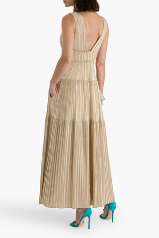 SIMKHAI VALLEN PLEATED LAM GOWN - Size 4