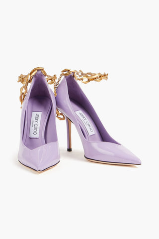 JIMMY CHOO DIAMOND TALURA 100 PATENT-LEATHER PUMPS - Size 41