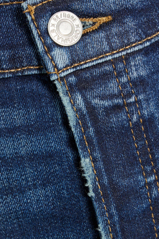 RE/DONE CROPPED DISTRESSED MID-RISE WIDE-LEG JEANS - Size 23
