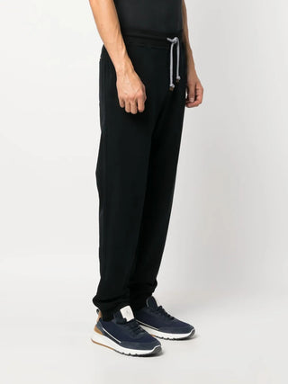 Brunello Cucinelli Cotton Drawstring Pintuck Sweatpants Black