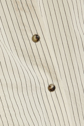 BRUNELLO CUCINELLI BEAD-EMBELLISHED STRIPED COTTON-BLEND SEERSUCKER MIDI SHIRT DRESS - Size M