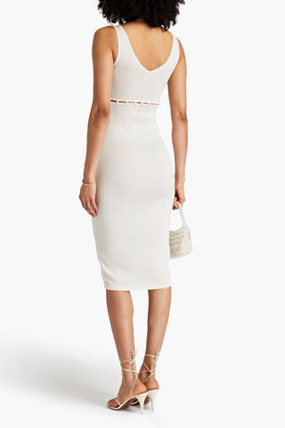 NAADAM CUTOUT BUTTON-EMBELLISHED CUPRO-BLEND MIDI DRESS - Size M