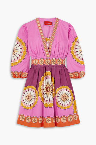 LA DOUBLEJ MARGHERITA FLORAL-PRINT COTTON-POPLIN MINI DRESS - Size XL