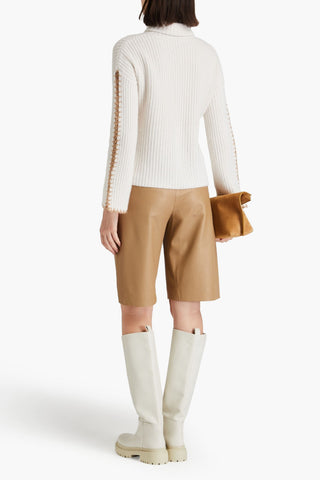 AUTUMN CASHMERE RIBBED-KNIT TURTLENECK SWEATER - Size L