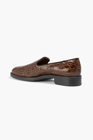 GIUSEPPE ZANOTTI DORIES CROC-EFFECT LEATHER LOAFERS - Size 37.5