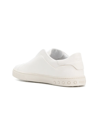 Tods Leather Slip-On Low-Top Sneakers White