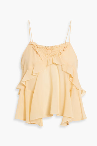 ISABEL MARANT TAMILA RUFFLED SILK-CHIFFON CAMISOLE - Size 40