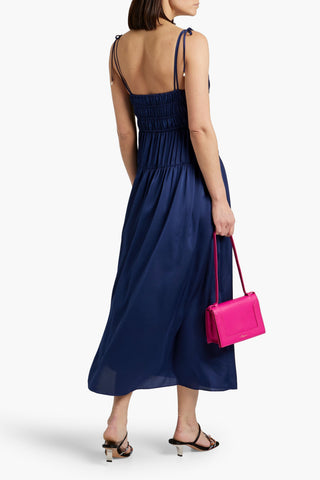 DEREK LAM CALLISTA PLEATED SATIN MIDI DRESS - Size 6