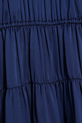DEREK LAM CALLISTA PLEATED SATIN MIDI DRESS - Size 6