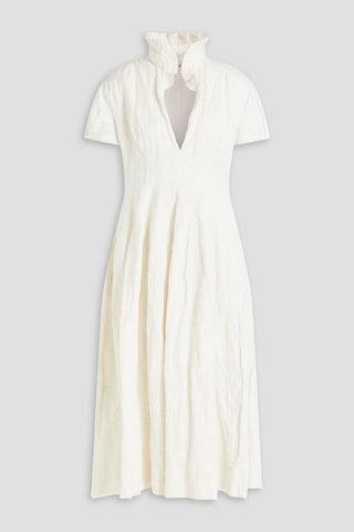PHILOSOPHY DI LORENZO SERAFINI COTTON-BLEND CLOQU MIDI DRESS - Size 42