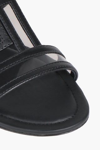 TOD'S DOUBLE T LEATHER AND PVC SANDALS - Size 36.5