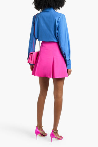 VALENTINO GARAVANI FLARED COTTON-BLEND FAILLE MINI SKIRT - Size 40