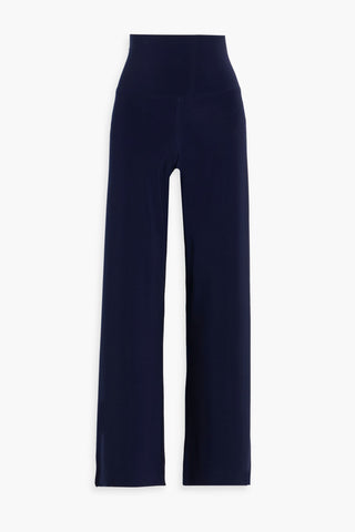 NORMA KAMALI STRETCH-JERSEY STRAIGHT-LEG PANTS - Size L