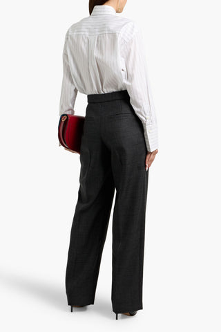 BRUNELLO CUCINELLI PLEATED PRINCE OF WALES CHECKED WOOL WIDE-LEG PANTS - Size 40