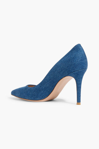 GIANVITO ROSSI GIANVITO 85 DENIM PUMPS - Size 36