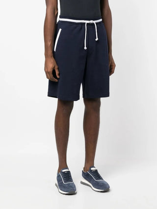 Brunello Cucinelli Cotton Jersey Drawstring Shorts with Contrast Trim