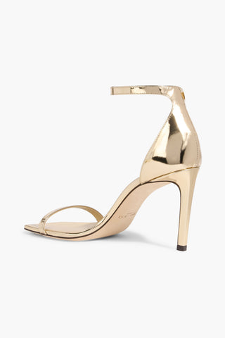 JIMMY CHOO ALVA 85 MIRRORED-LEATHER SANDALS - Size 36