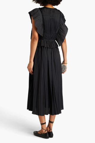 ULLA JOHNSON LETTY SATIN MIDI DRESS - Size 2