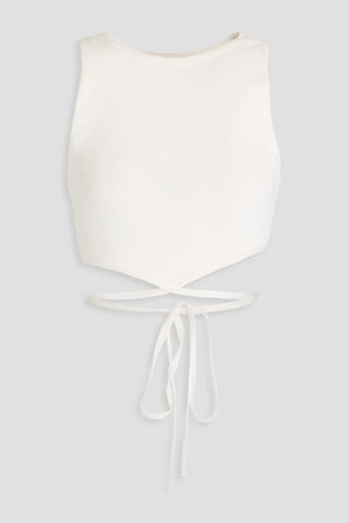 ALICE + OLIVIA LATIA CROPPED STRETCH-JERSEY TOP - Size S