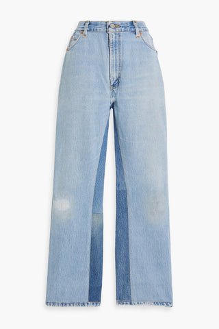 RE/DONE DISTRESSED HIGH-RISE STRAIGHT-LEG JEANS - Size 27