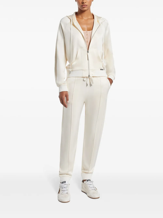 Tom Ford Refined Jersey Full-Zip Hoodie White