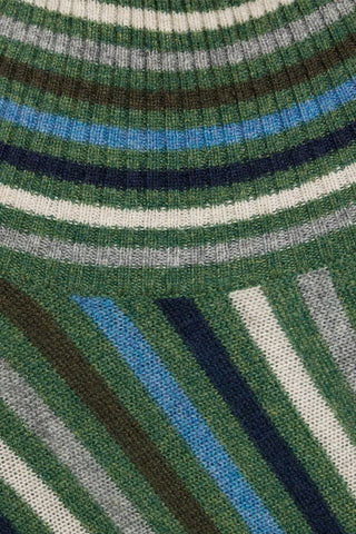 AUTUMN CASHMERE STRIPED CASHMERE TURTLENECK SWEATER - Size S