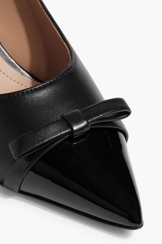 MALONE SOULIERS BEATRIX 70 BOW-DETAILED LEATHER PUMPS - Size 37.5
