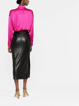 Tom Ford Satin Point-Collar Button-Up Shirt Pink