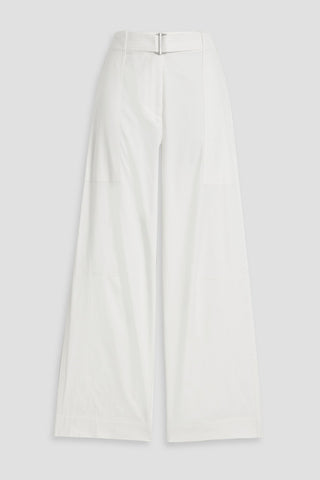 SIMKHAI JENNY BELTED CROPPED COTTON-BLEND WIDE-LEG PANTS - Size 4
