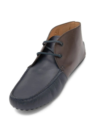 Tods Leather Two-Tone Gommino Lace-Up Moccasins