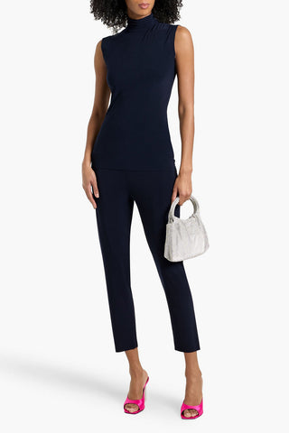 NORMA KAMALI STRETCH-JERSEY TURTLENECK TOP - Size 42