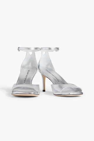 STUART WEITZMAN METALLIC LEATHER SANDALS - Size 7.5