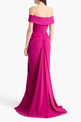 RHEA COSTA DRAPED CREPE GOWN - Size 50