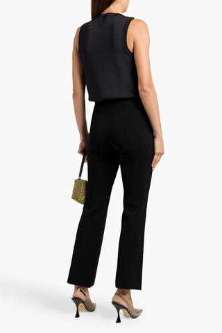 SIMKHAI RIA KNIT-PANELED TWISTED SATIN TOP - Size M