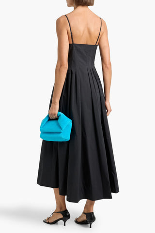 SIMKHAI PLEATED COTTON-BLEND POPLIN MIDI DRESS - Size 4